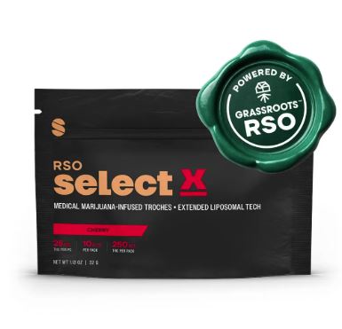 Photograph of product: Select X Cherry | 25mg  RSO Troche | 10pk