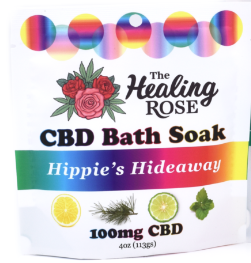 Photograph of product: The Healing Rose CBD Bath Soak - Hippie's Hideaway 4 oz.