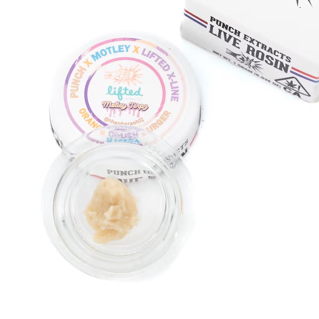 Photograph of product: Orange Crush Burger Tier 4 Live Rosin Badder