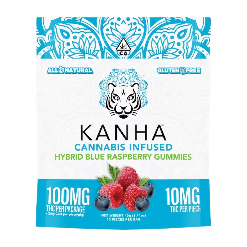 Photograph of product: HYBRID BLUE RASPBERRY GUMMIES 100MG - KANHA
