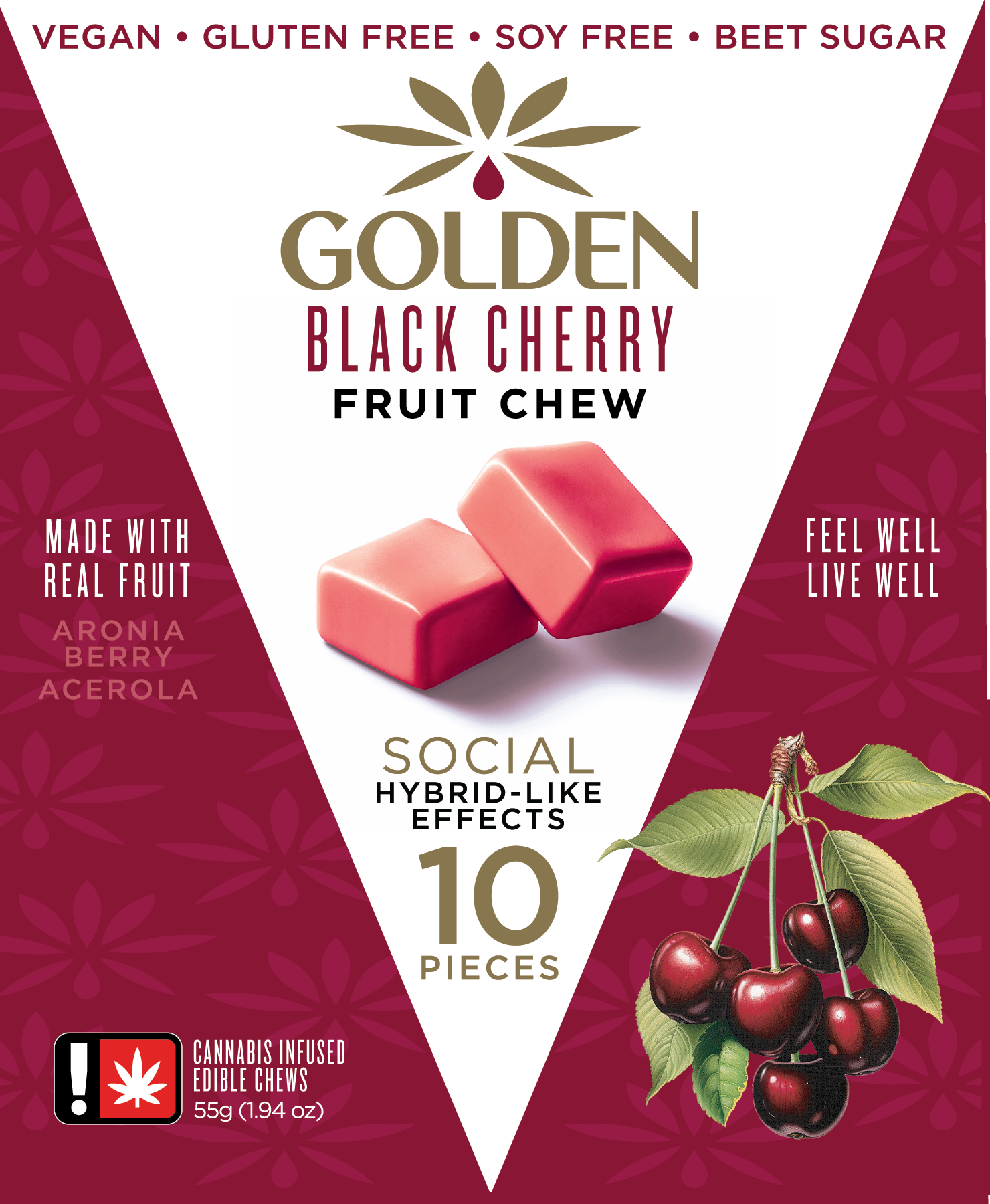 Photograph of product: Black Cherry Fruit Chew 10-Pack | Social | TH-oui Hybrid-like Effects