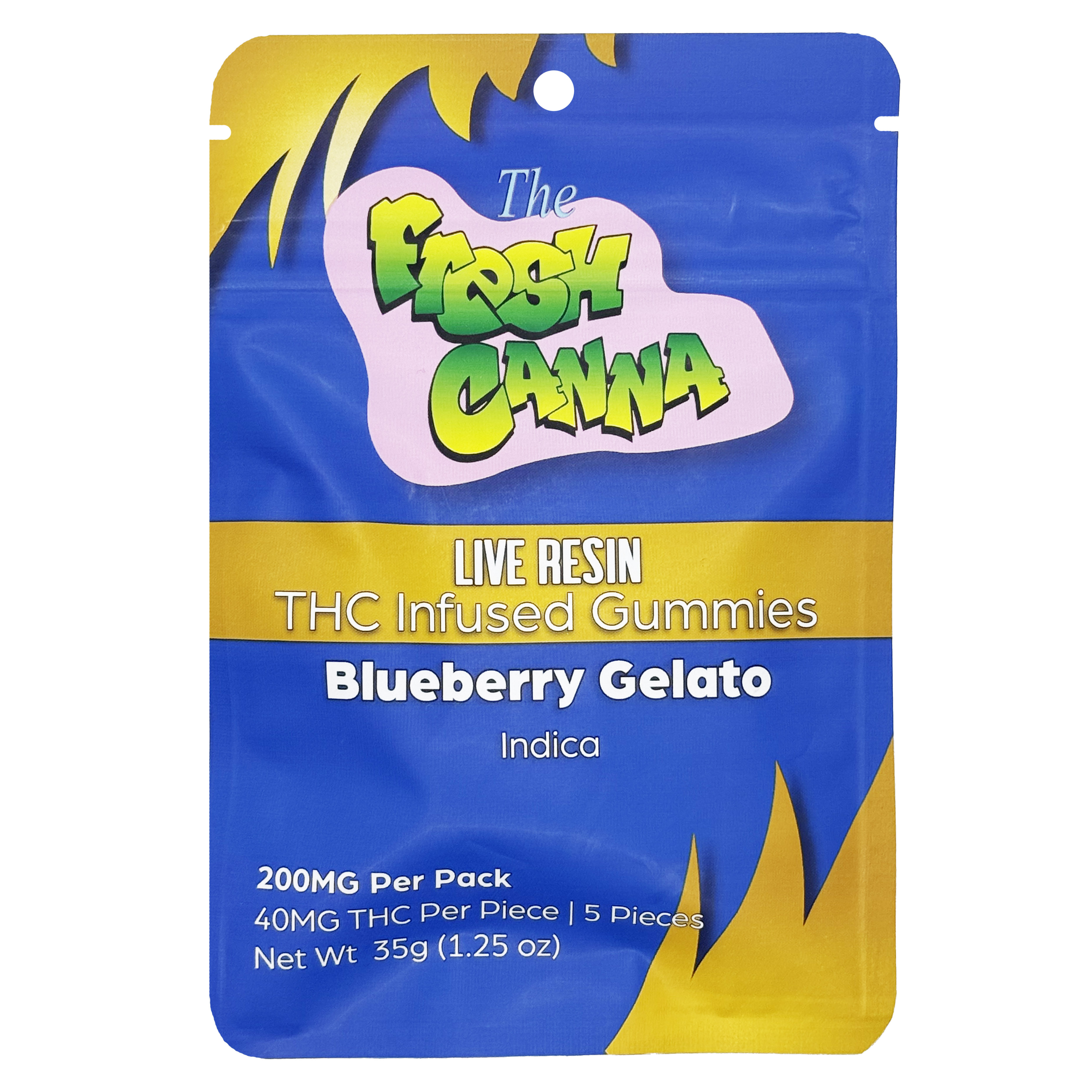 Photograph of product: Fresh Canna Blueberry Gelato Live Resin Gummies 200mg Rec