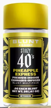 Photograph of product: [STIIIZY]Live Resin Infused 40's Mini Blunt 5 Pack - 2.5g - Pineapple Express (H)