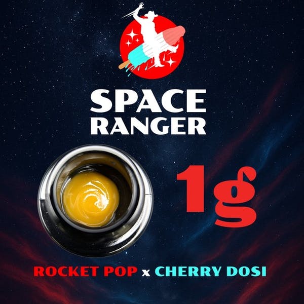 Photograph of product: Space Ranger | Rocket Pop x Cherry Dosi | Hybrid | Badder | 1g