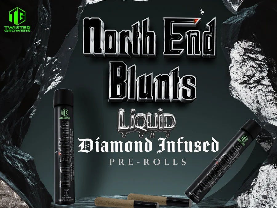 Photograph of product: Gush Mintz (H) 1g Diamond Infused Pre-Roll- North End Blunts