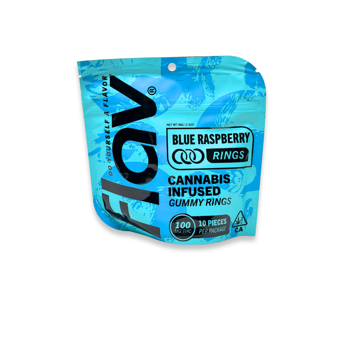Photograph of product: Flav - Rings - Blue Raspberry - Gummies - 10pk - 100mg