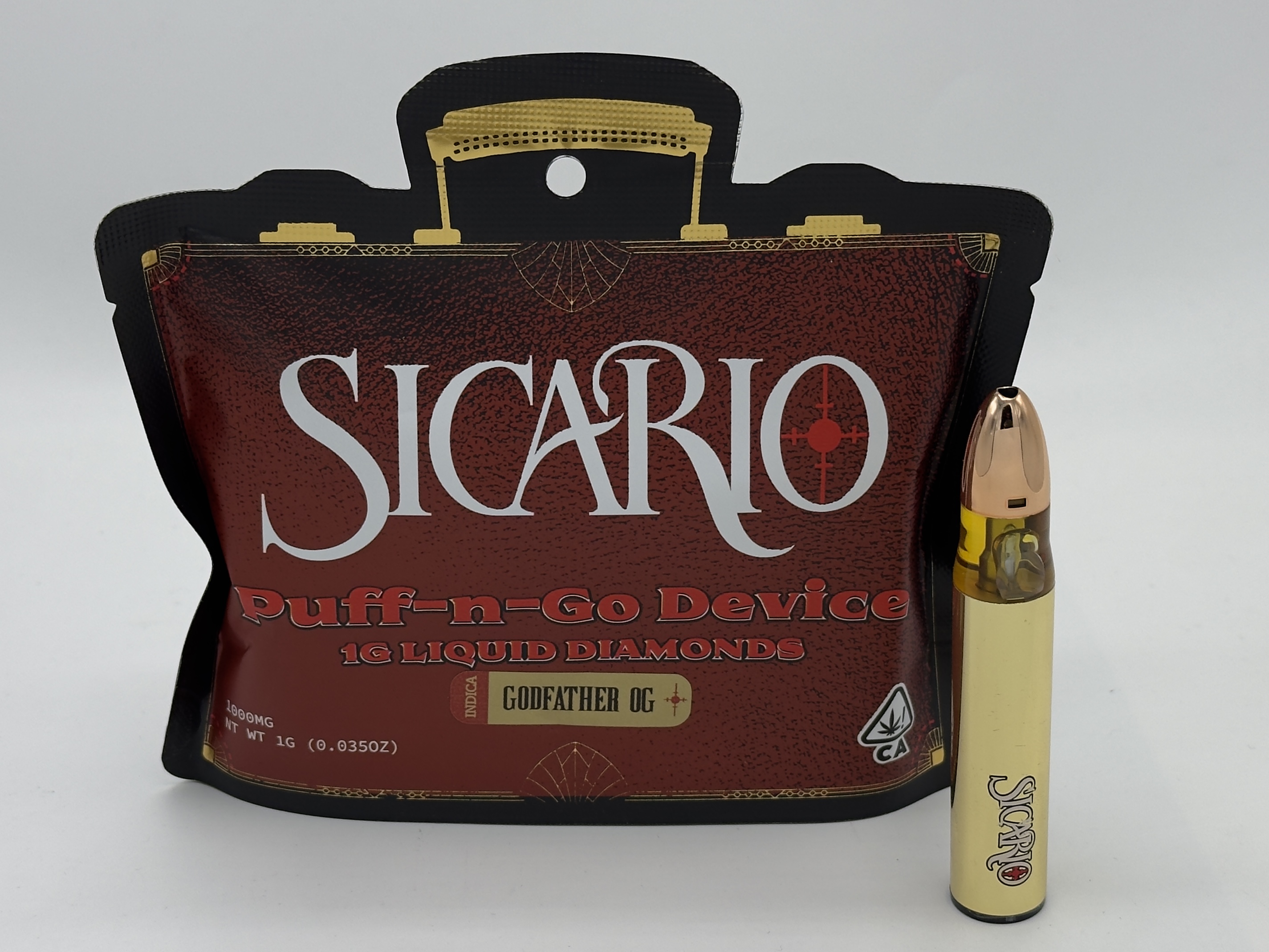 Photograph of product: Sicario 1G  Liquid Diamond Disposable - Godfather OG