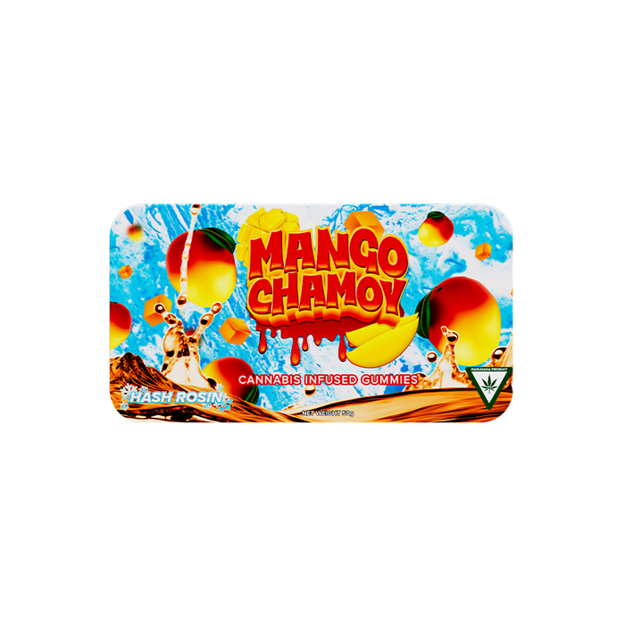 Photograph of product: Mango Chamoy Mambas au chocolat Rosin Gummies, Oui'd, 200mg