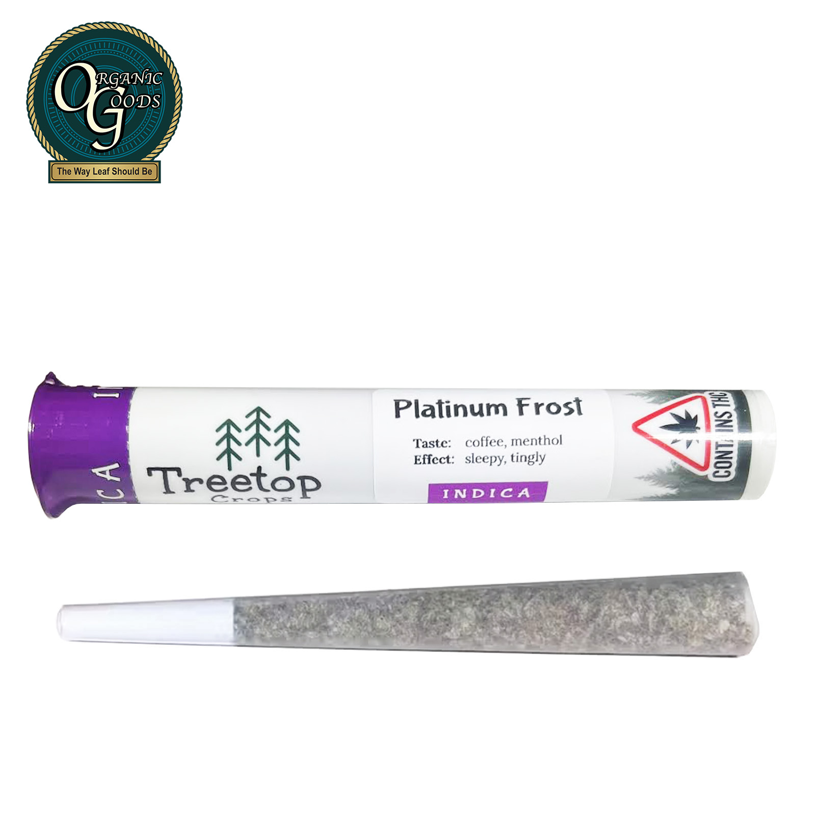 Photograph of product: Treetop Crops Pre-Roll Platinum Frost 1 G