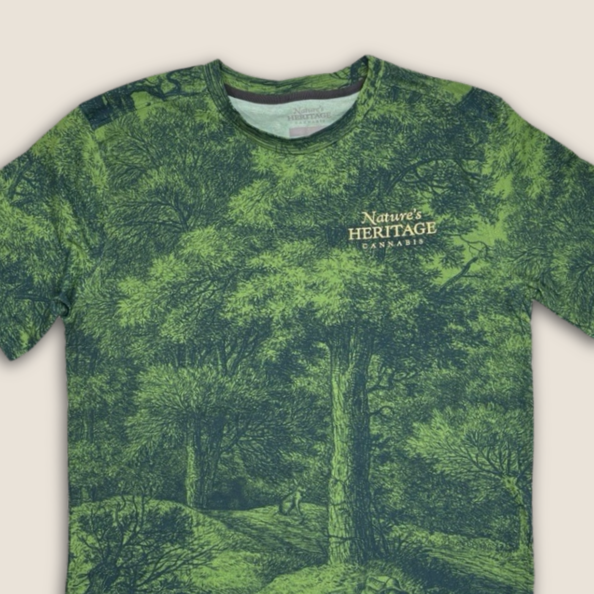 Photograph of product: Nature's Heritage Green Multi Unisex Printed T-Shirt