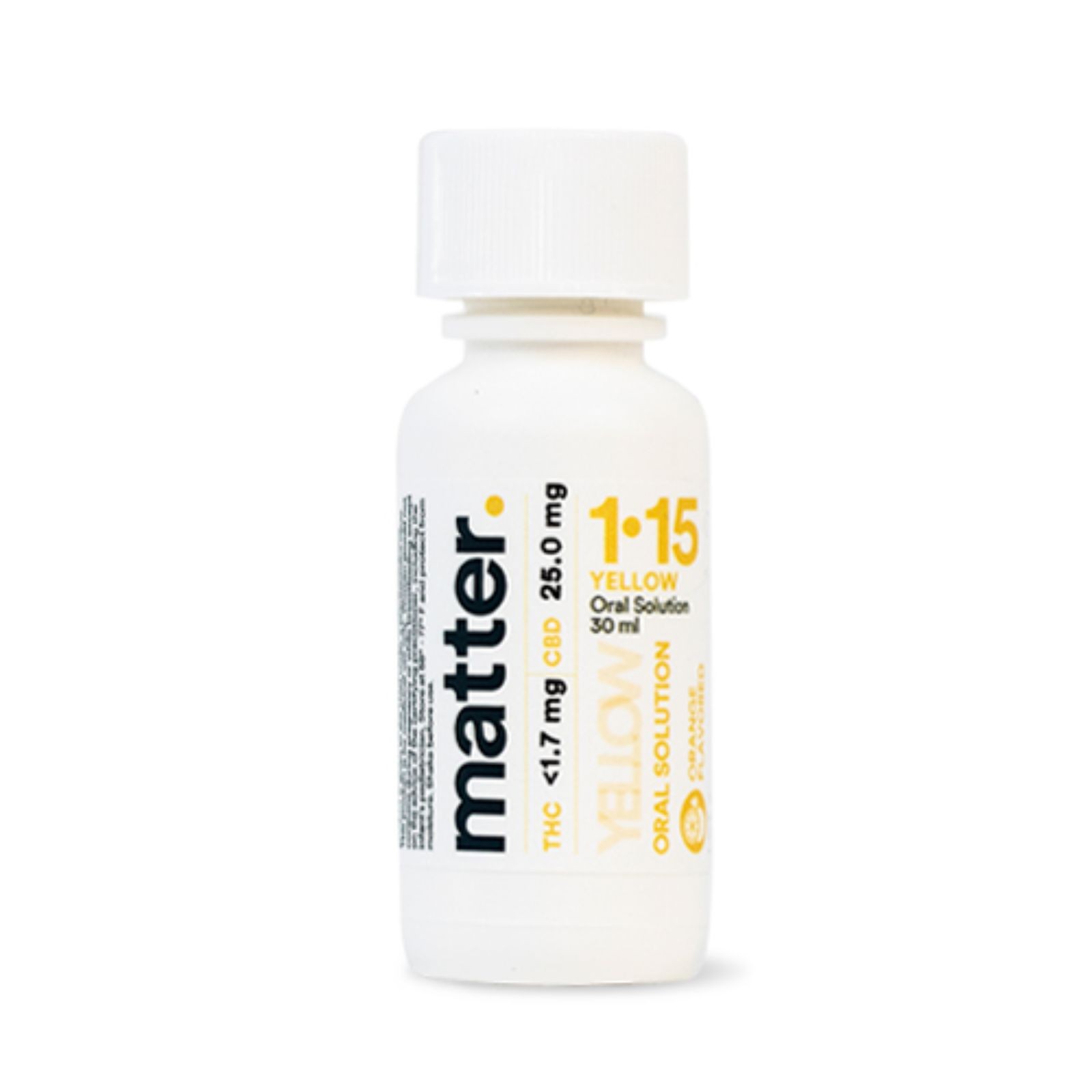 Photograph of product: Yellow 1:15 Oral Solution 30mL (Peppermint Flavor)