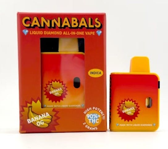 Photograph of product: Cannabals - Banana OG Liquid Diamonds Disposable Vape - 2g