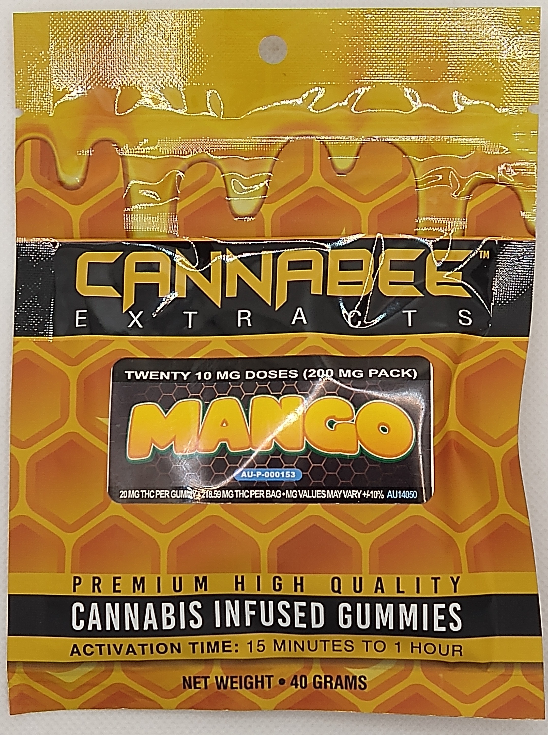 Photograph of product: Canna Bee | Mango | Full Spectrum Infused Edibles | 200mg | Hybrid