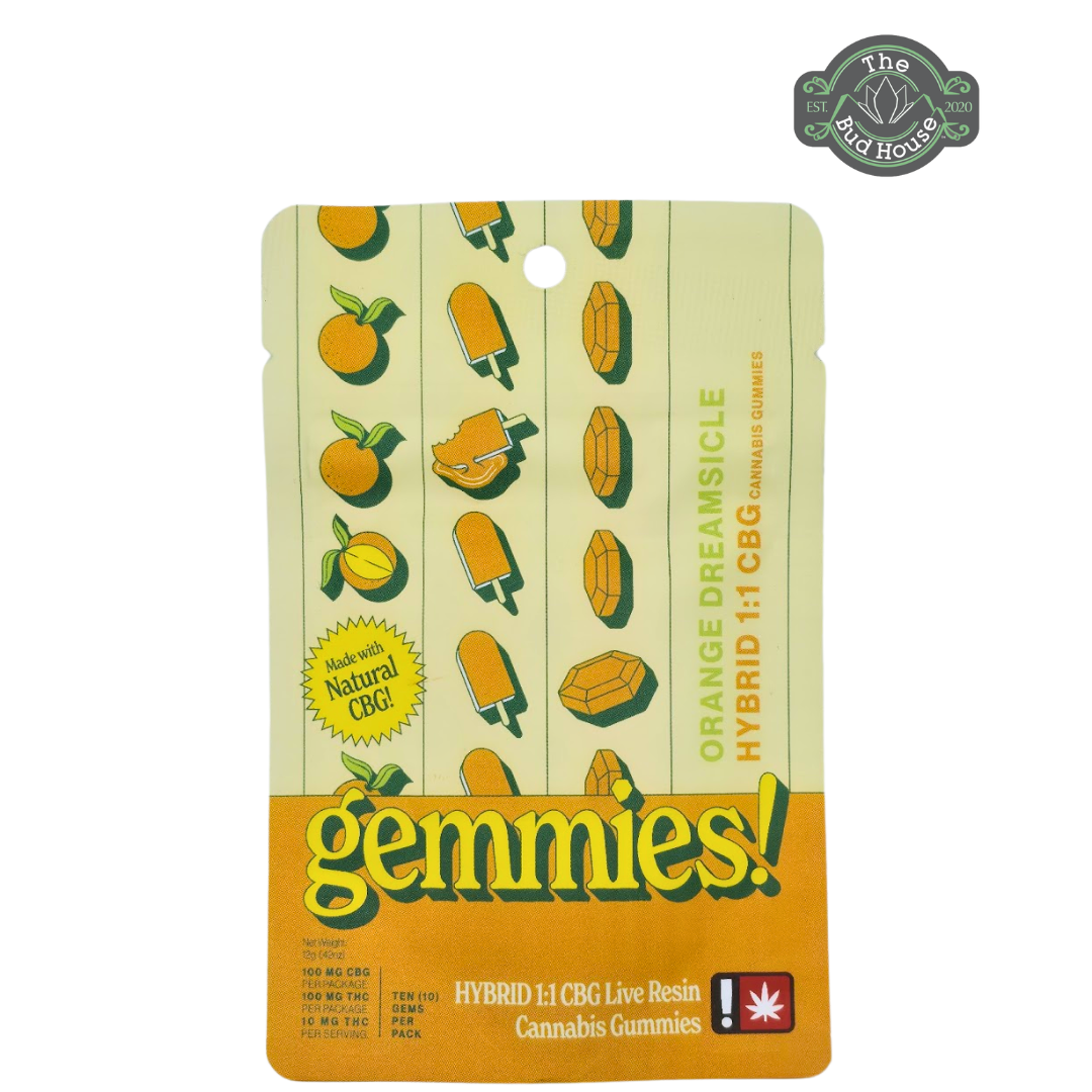 Photograph of product: Gemmies 10pk ORANGE DREAMSICLE 1:1 100mg gummies