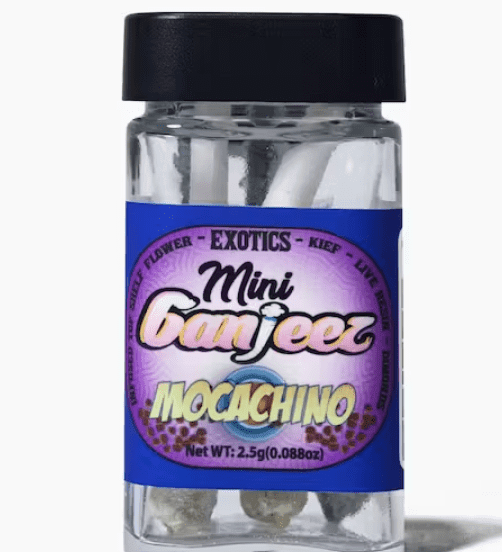 Photograph of product: D. Mini Ganjeez 5pk x .5g Infused Pre Rolls - Mocachino - 