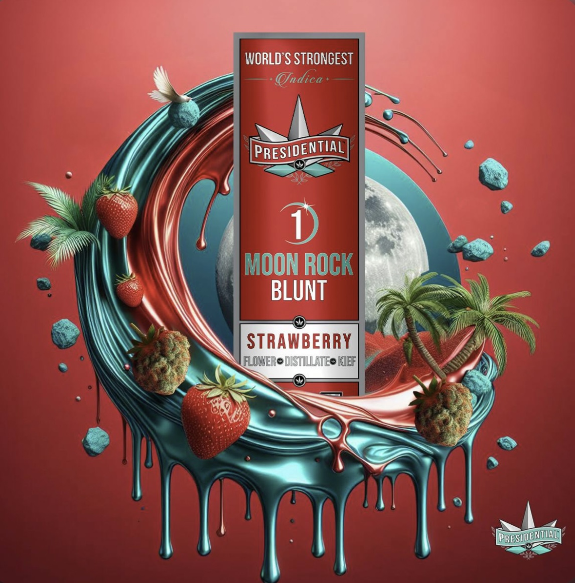 Photograph of product: AU Presidential: Strawberry 1.5G Moon Rock Blunt