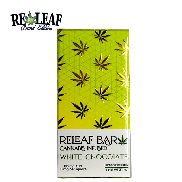 Photograph of product: Releaf Bar White Chocolate Pistachio | 100mg