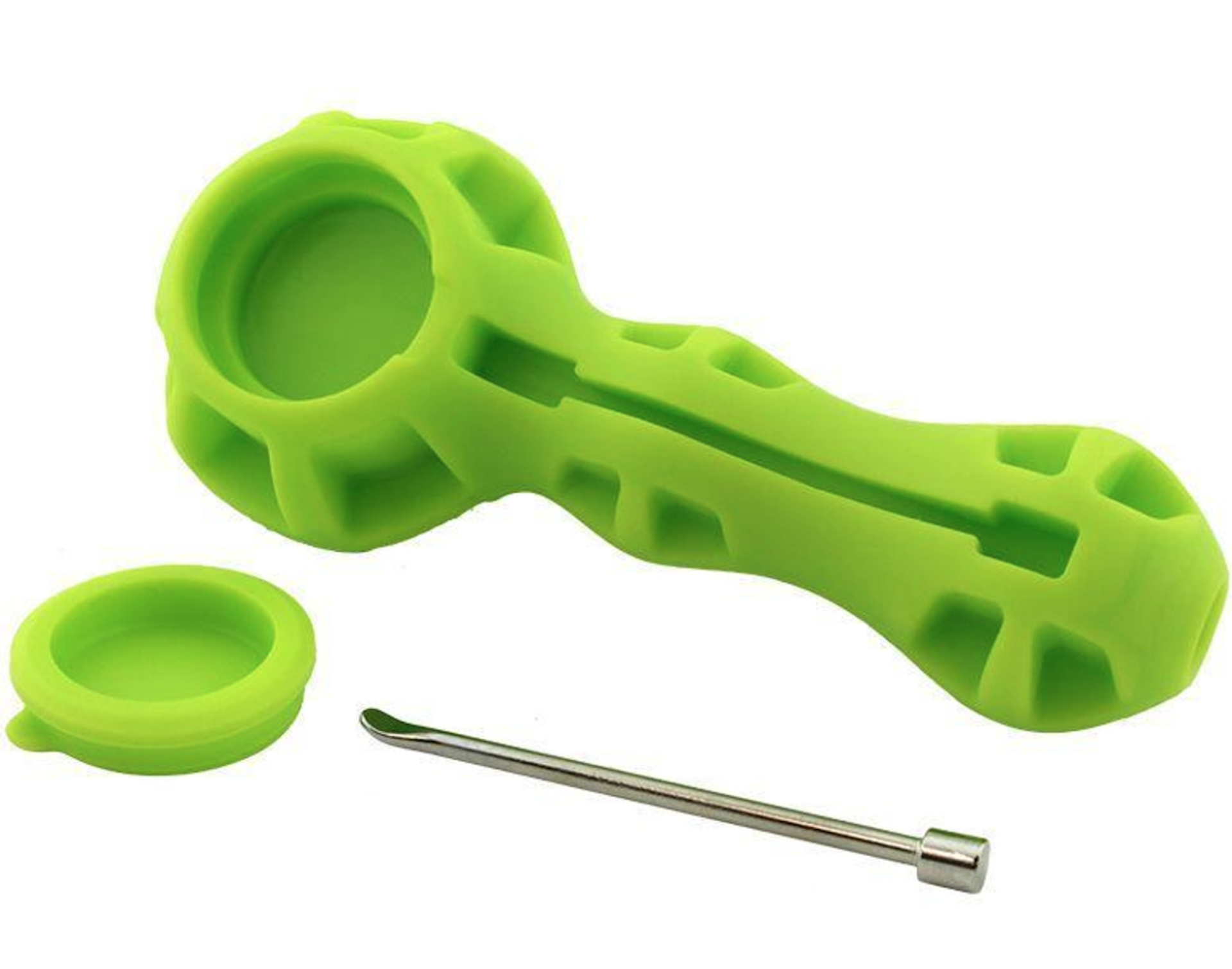 Photograph of product: Glass -  - Silicone Hand Pipe W/ Tool