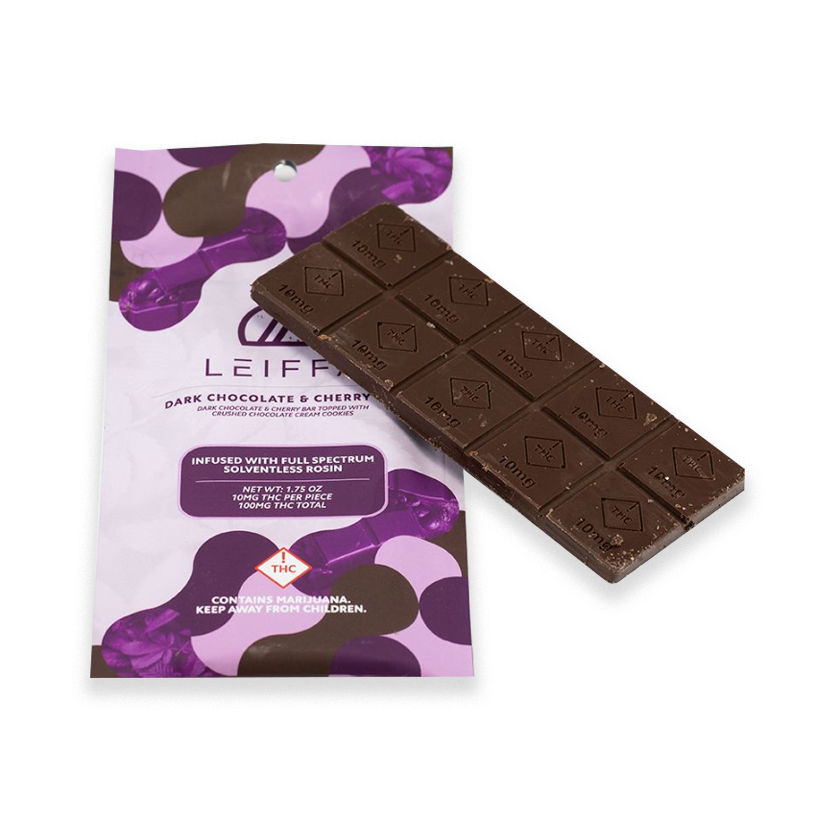 Photograph of product: Dark Chocolate & Cherry Bar | 100mg