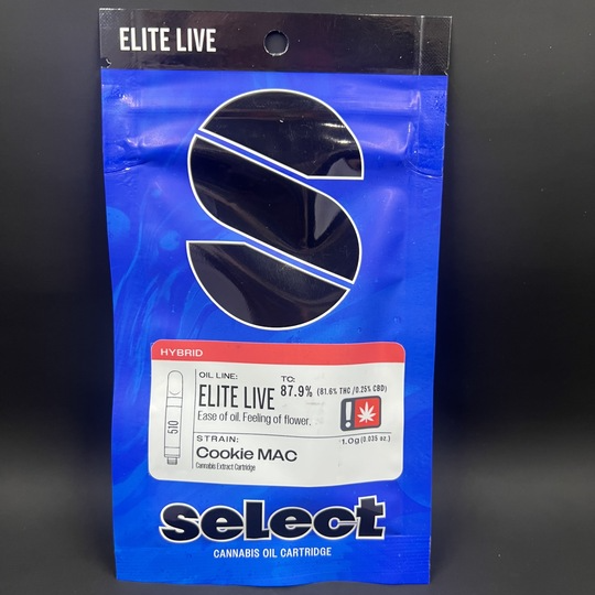 Photograph of product: Vape 1g Elite Live Resin Cookie MAC (Select)