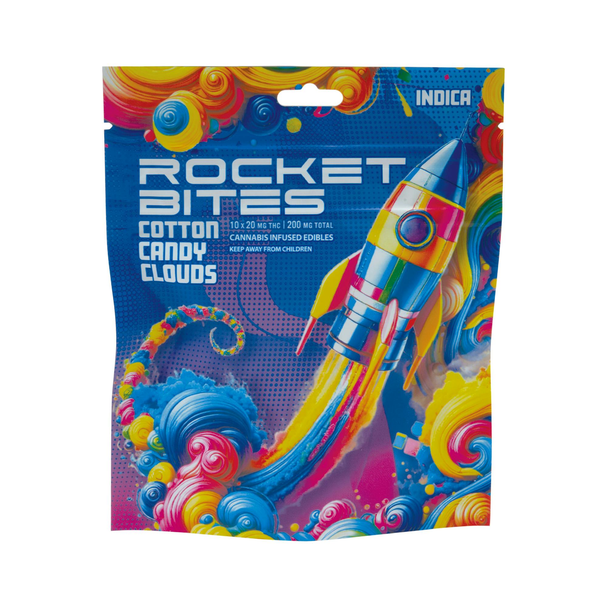 Photograph of product: Rocket Bites | Cotton Clouds | Gummies | 200MG