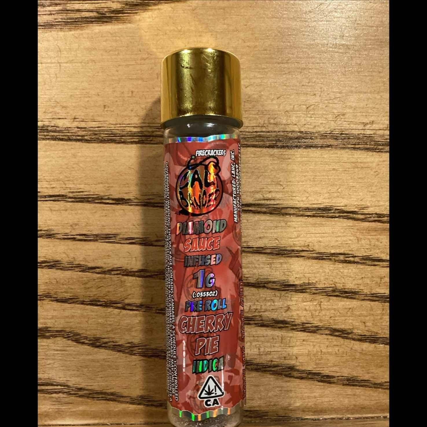 Photograph of product: Cali Banger - Cherry Pie 1g Diamond Sauce Infused Single Preroll
