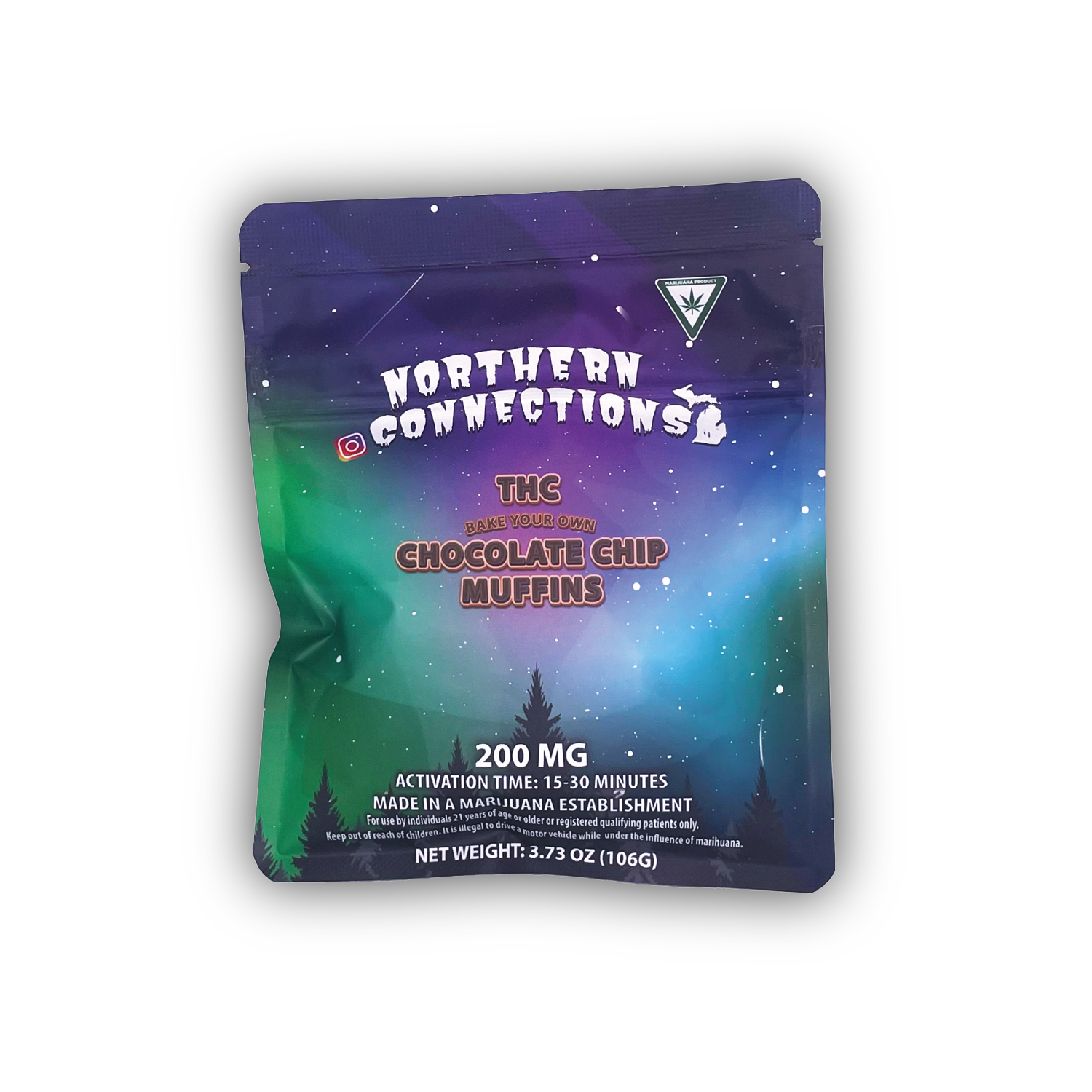 Photograph of product: Northern Connections 200mg Chocolate Chip Muffin Mix