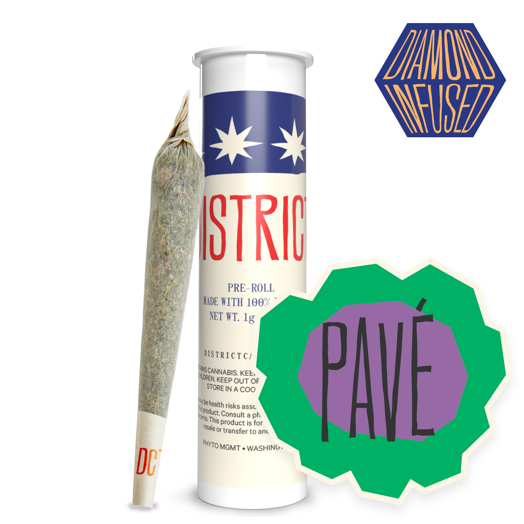 Photograph of product: Pave Diamond Infused Pre-roll | 1g