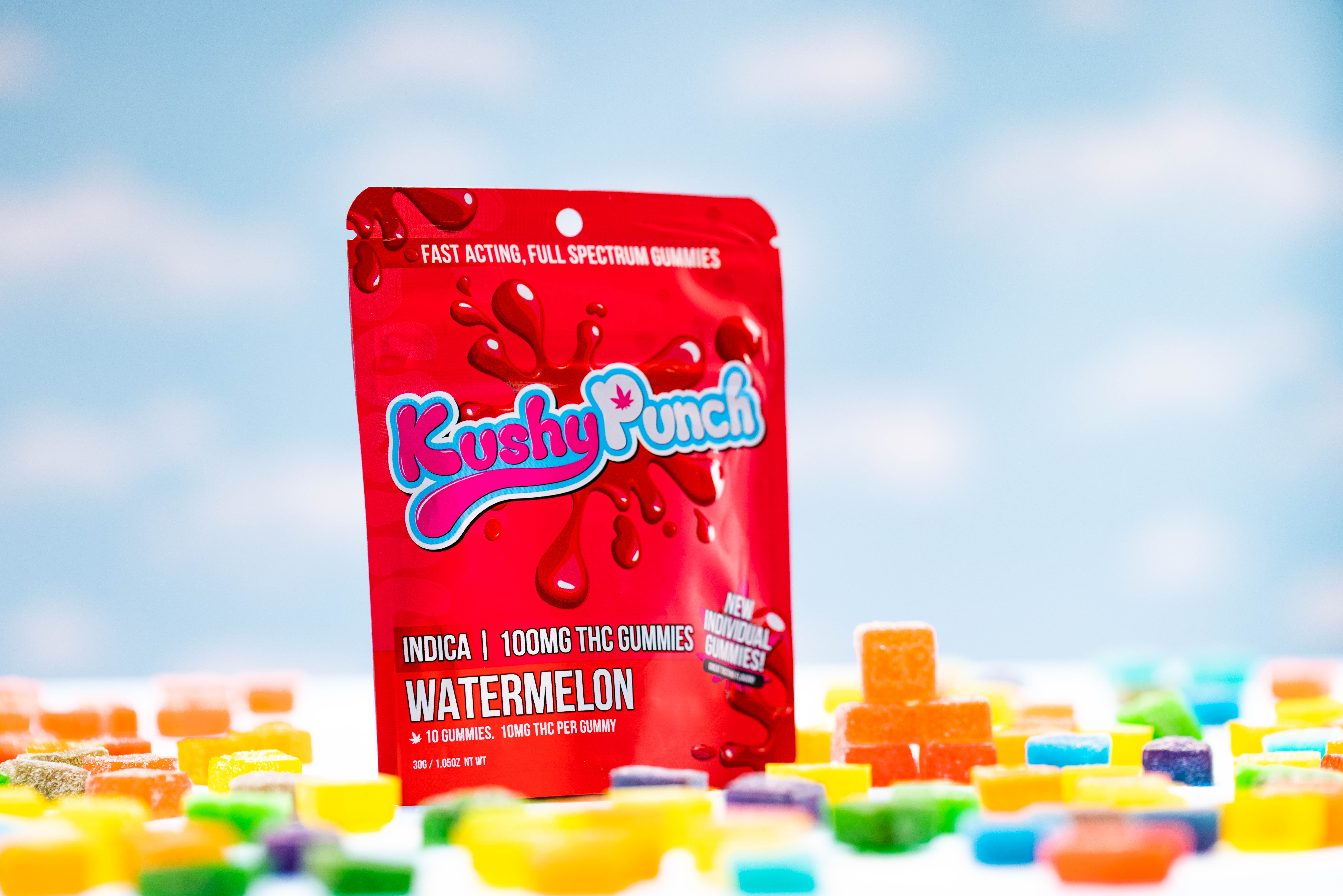 Photograph of product: KUSHY PUNCH | Edible | Gummies | Watermelon | 200mg