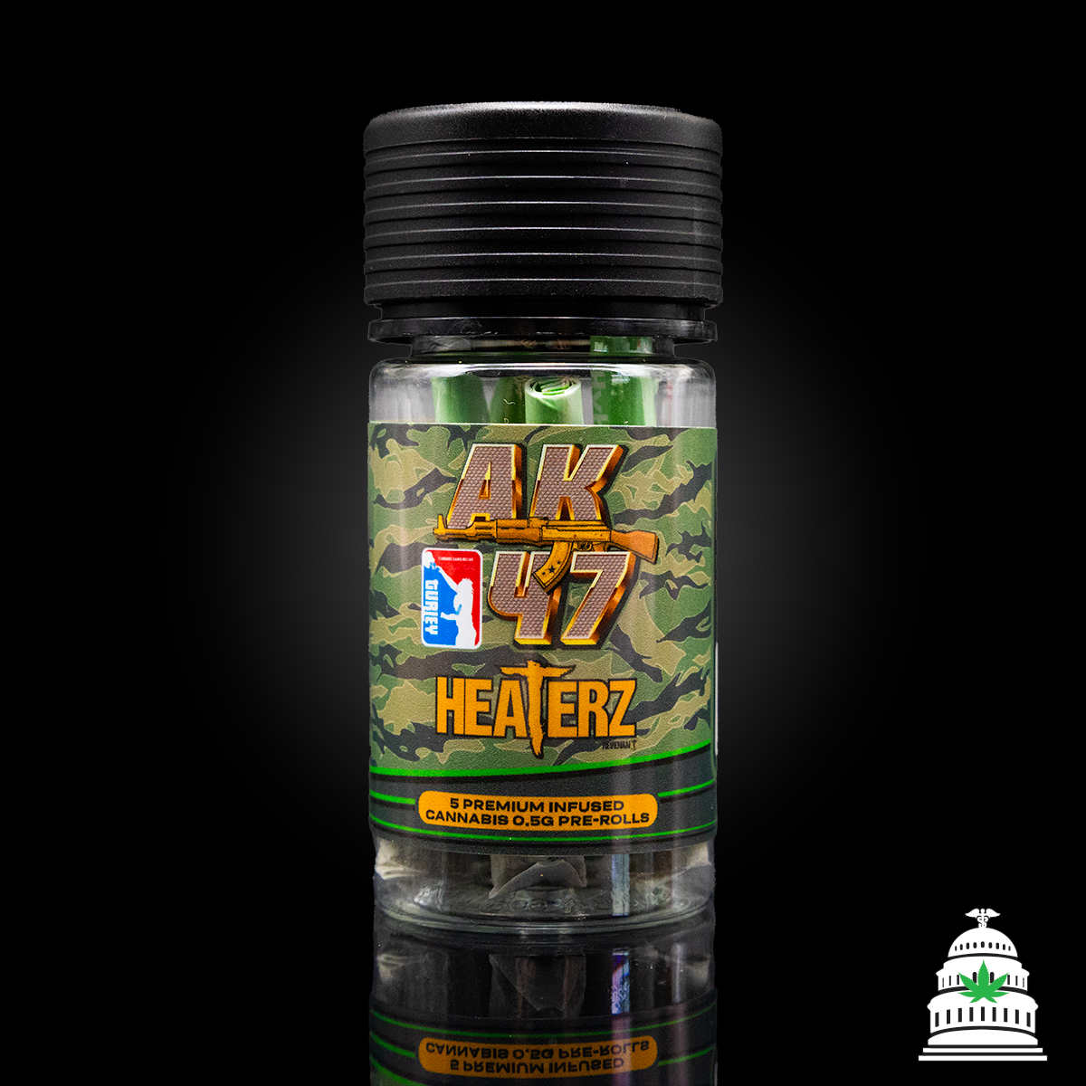 Photograph of product: Ak-47 - Heaterz Infused PreRoll 5 Pack