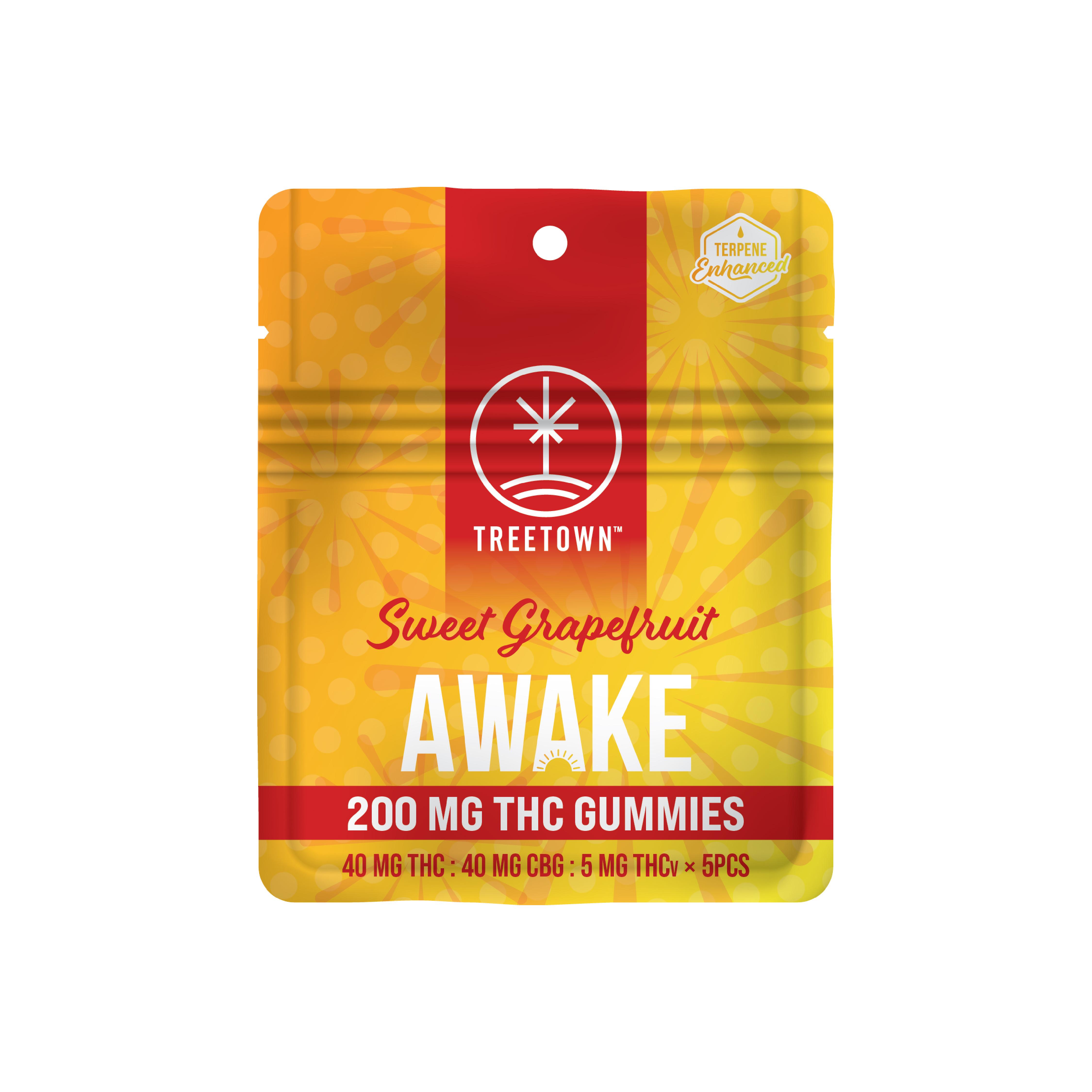 Photograph of product: REC TT - Sweet Grapefruit Awake 1:1:.5thcv Gummies 100mg
