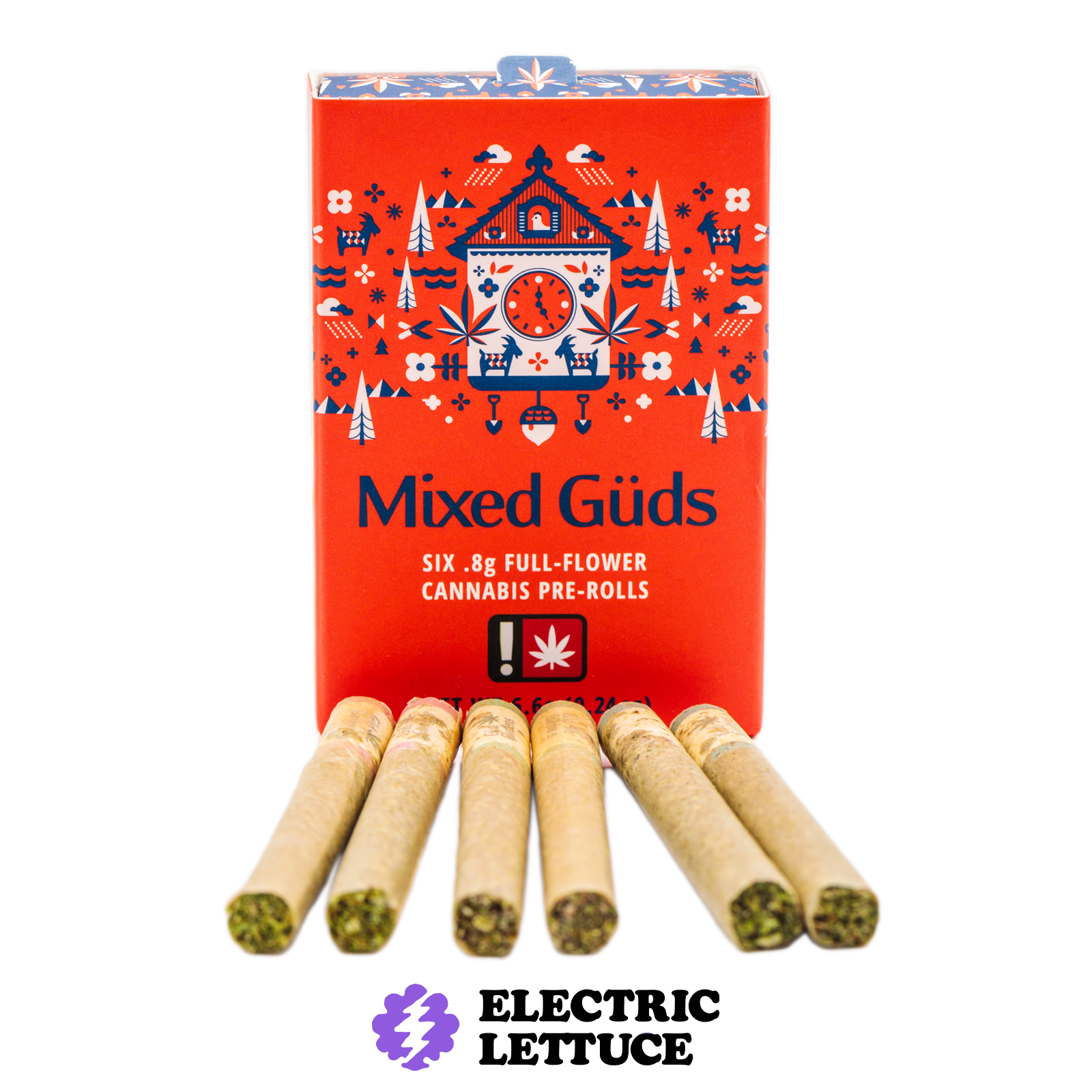 Photograph of product: Gud Gardens Mixed Guds 6pk Pre-Roll 0.8g