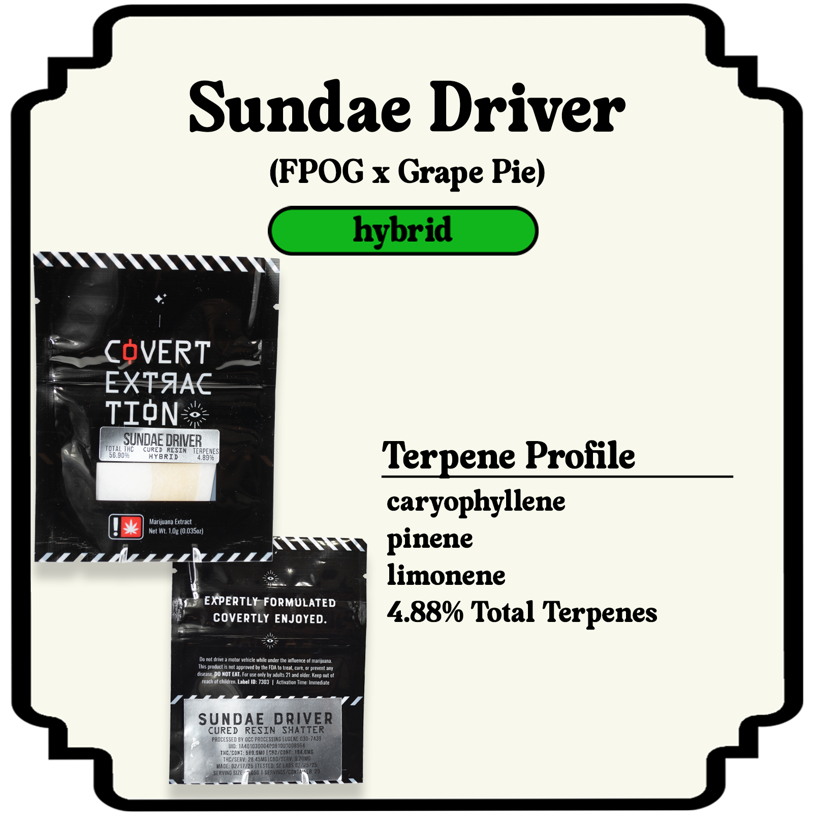 Photograph of product: Sundae Driver Shatter Extract | 1g