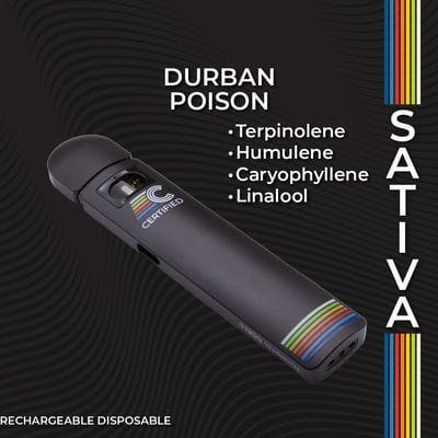 Photograph of product: Durban Poison FLEX Dispoable Vape | 1g - 