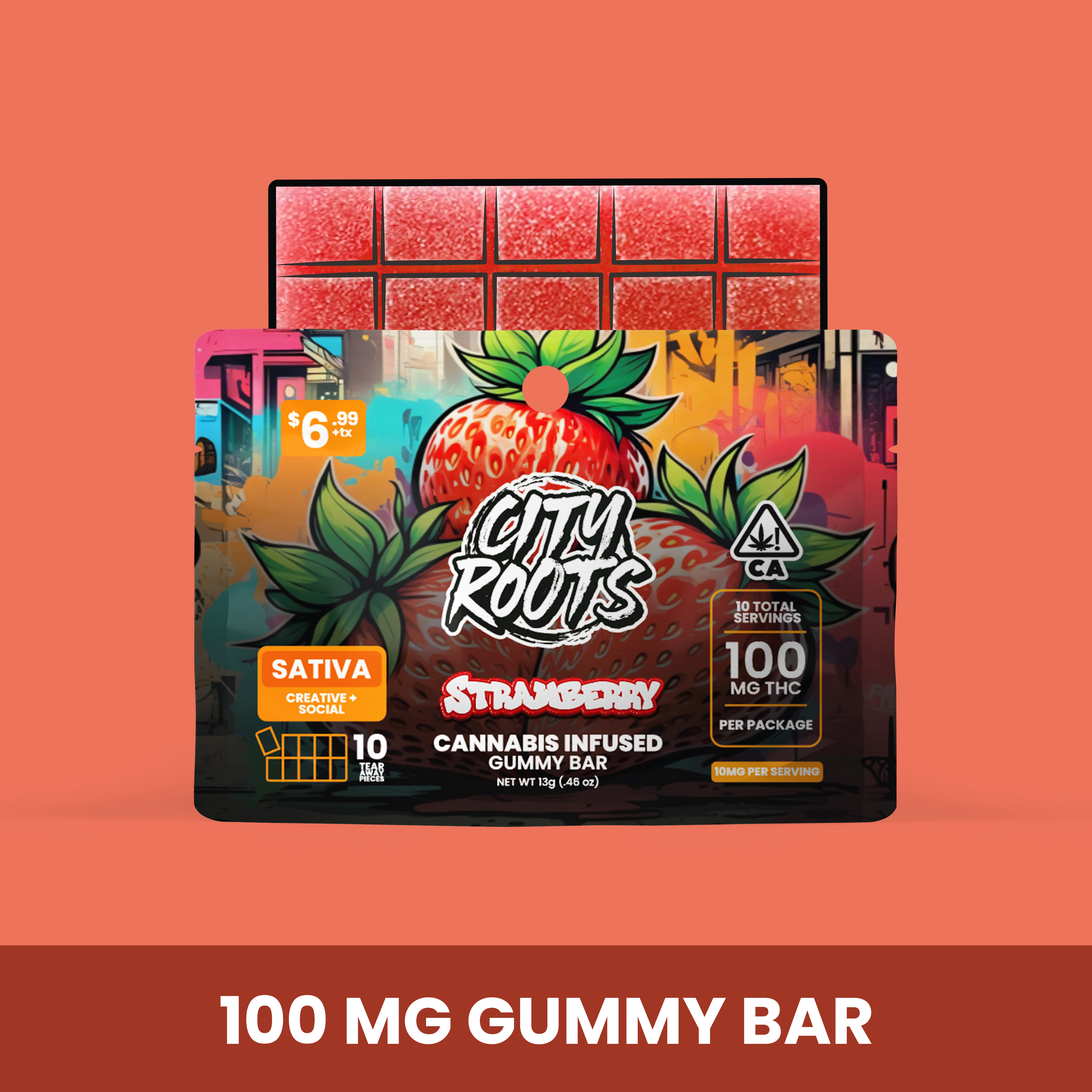 Photograph of product: City Roots - Strawberry (Oui'd) Edible 100mg