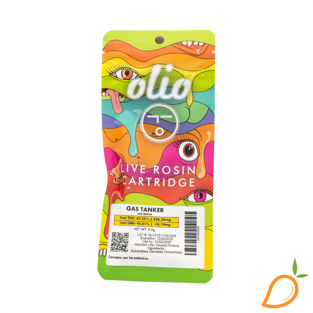 Photograph of product: 0.5g Gas Tanker Live Rosin Vape Olio