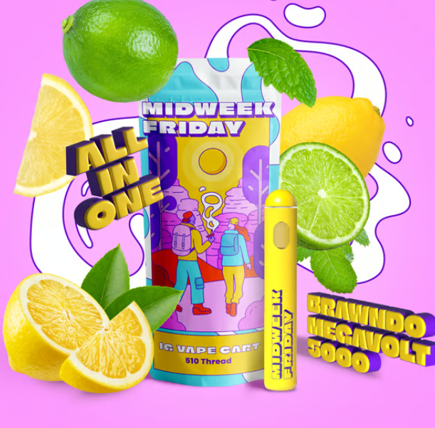 Photograph of product: Midweek Friday - Disposable Vape - Brawndo Megavolt 5000