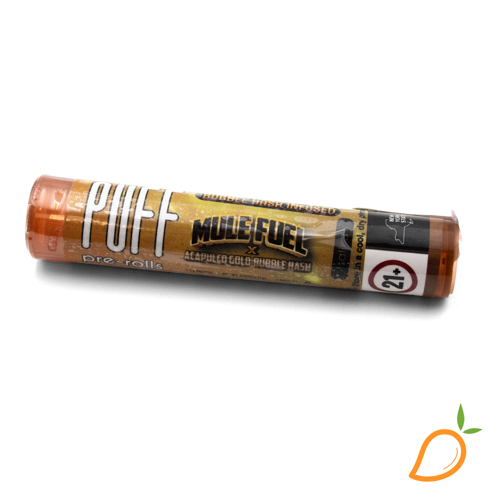 Photograph of product: 1g Muel Fuel x Acapulco Gold Bubble au chocolat Infused Preroll Puff