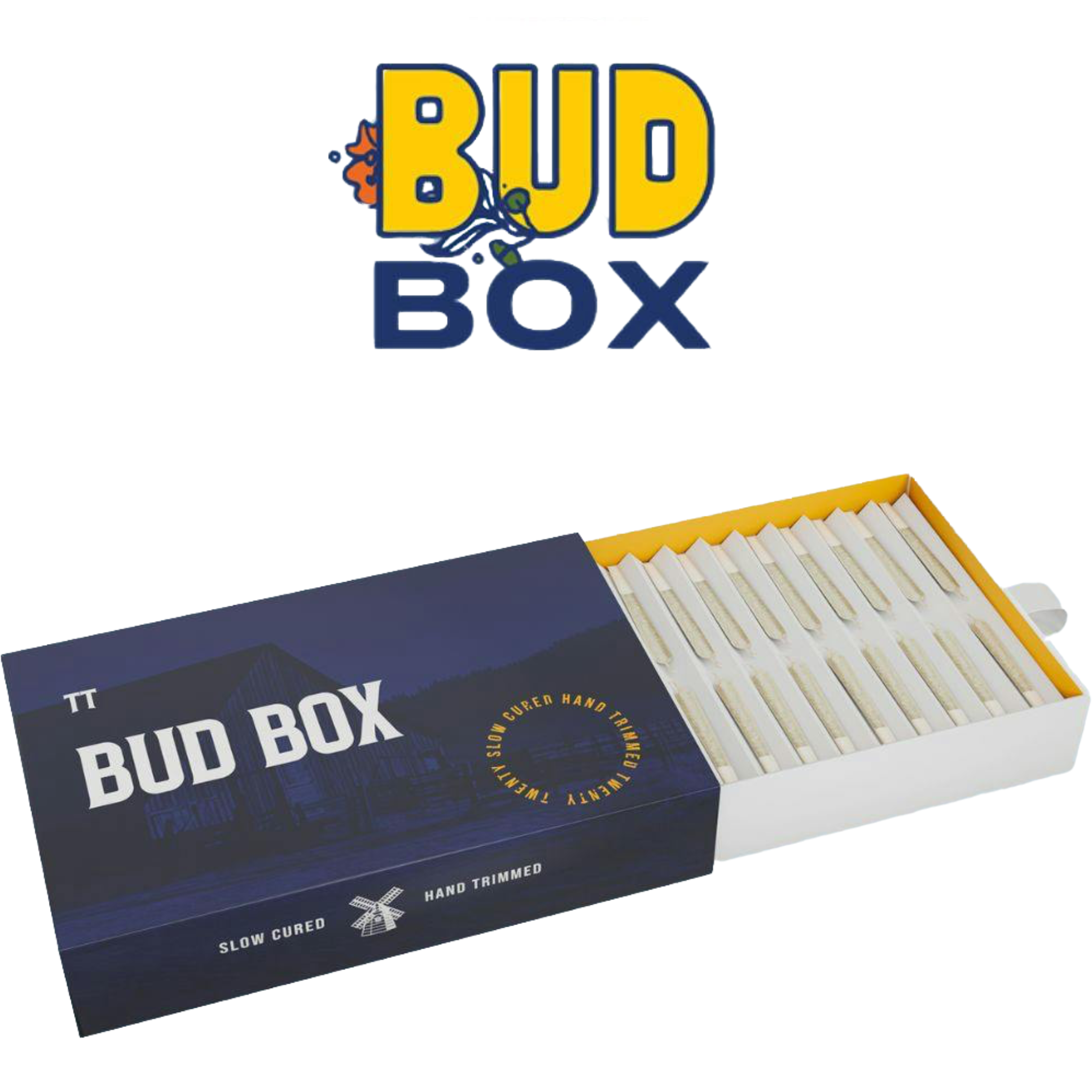 Photograph of product: Bulk Pre-Roll Pack | Slims - Bud Box | Purple Pineapple [28pk]