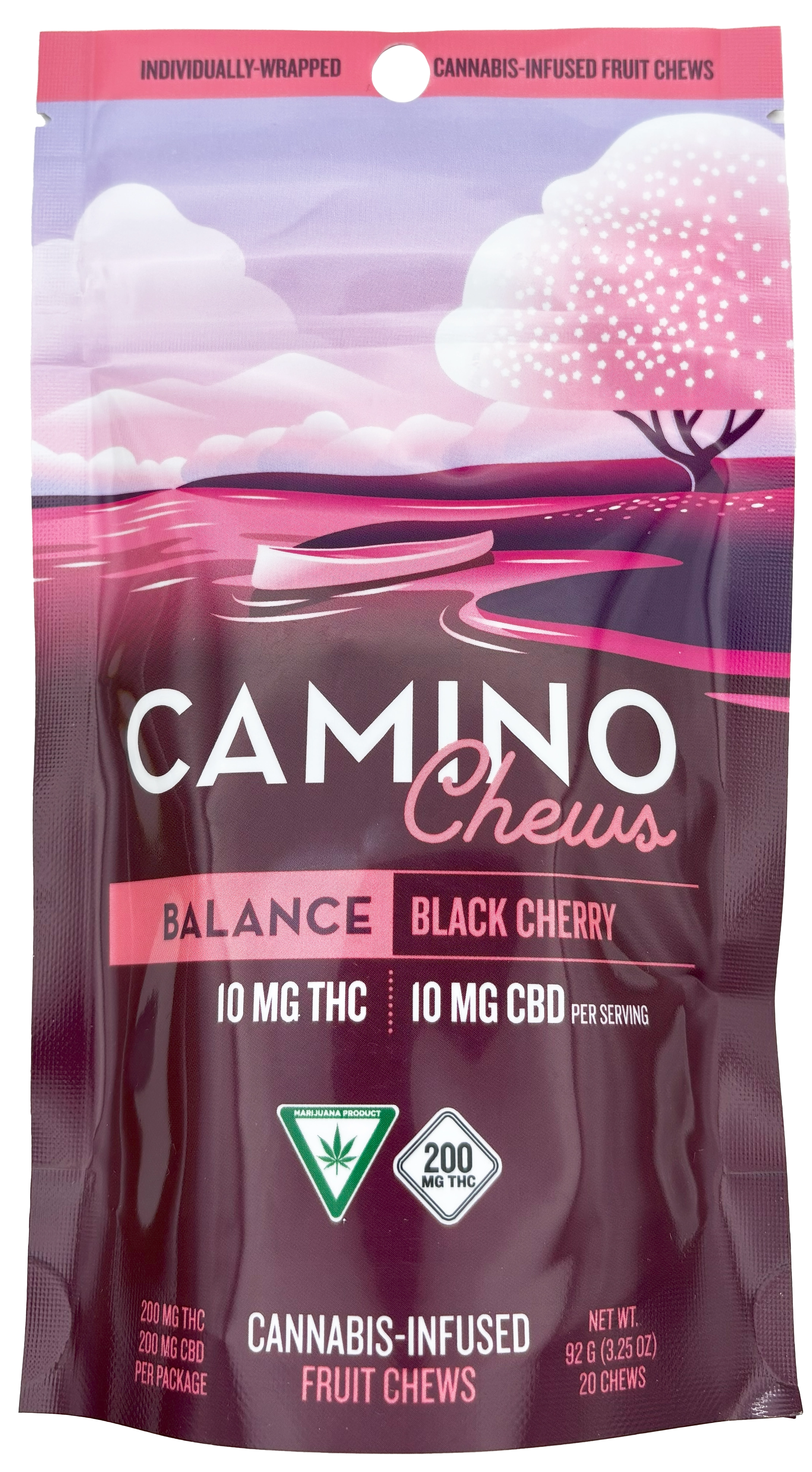 Photograph of product: Black Cherry | Chew Edible | 200mg TH-oui/200mg CBD