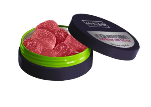 Photograph of product: Haze Raspberry Lime Rickey Live Resin Gummies 100mg 20pk