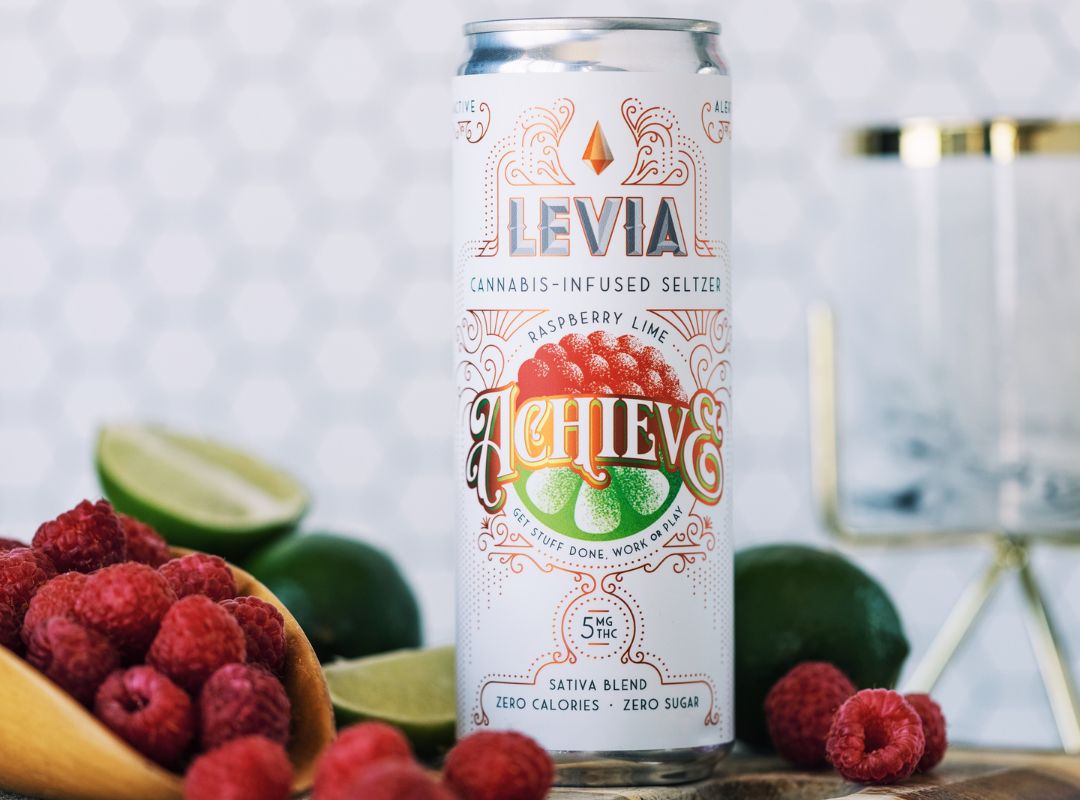 Photograph of product: Achieve 5mg Seltzer Levia