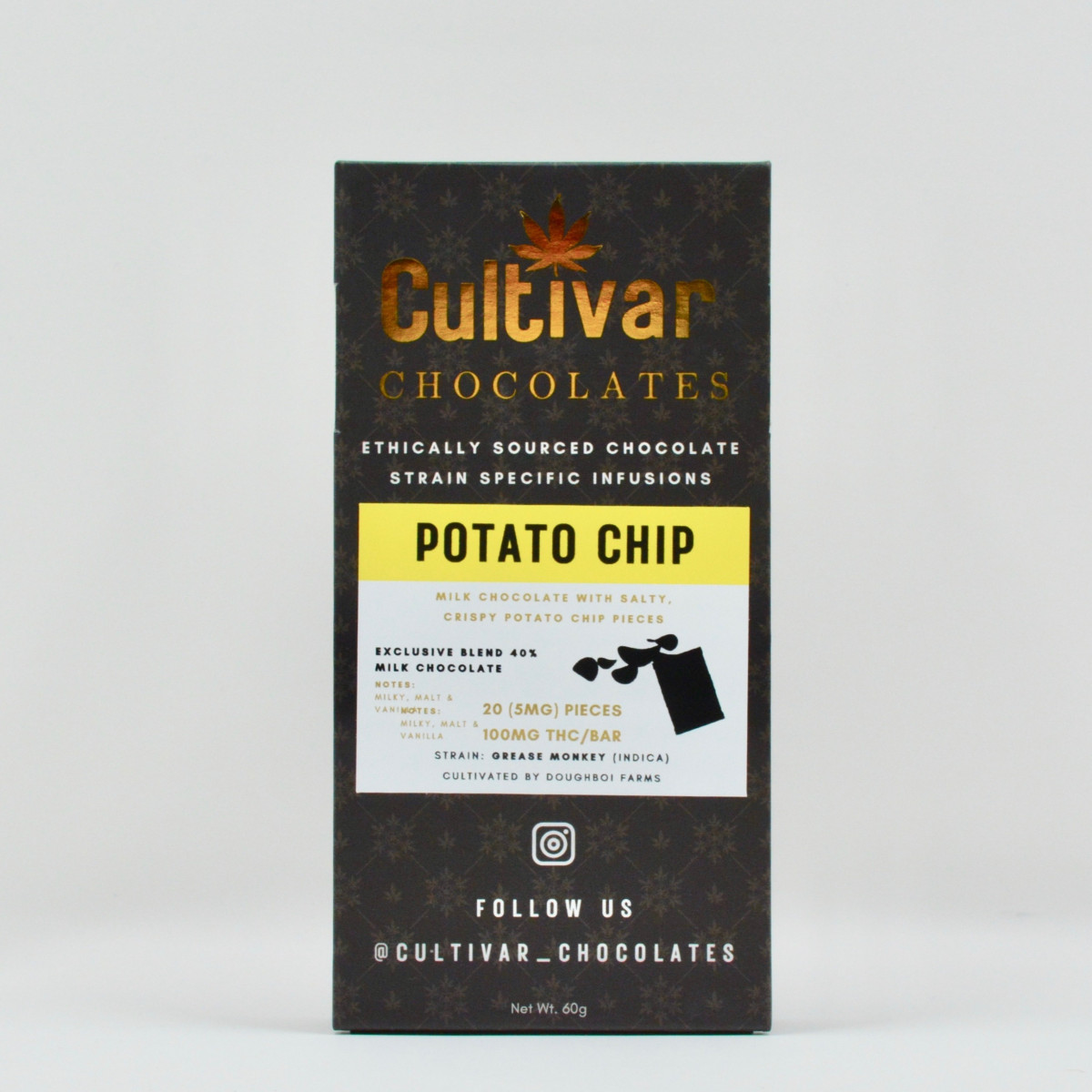Photograph of product: Cultivar Chocolates | Salted Potato Chip Chocolate Bar | 100mg