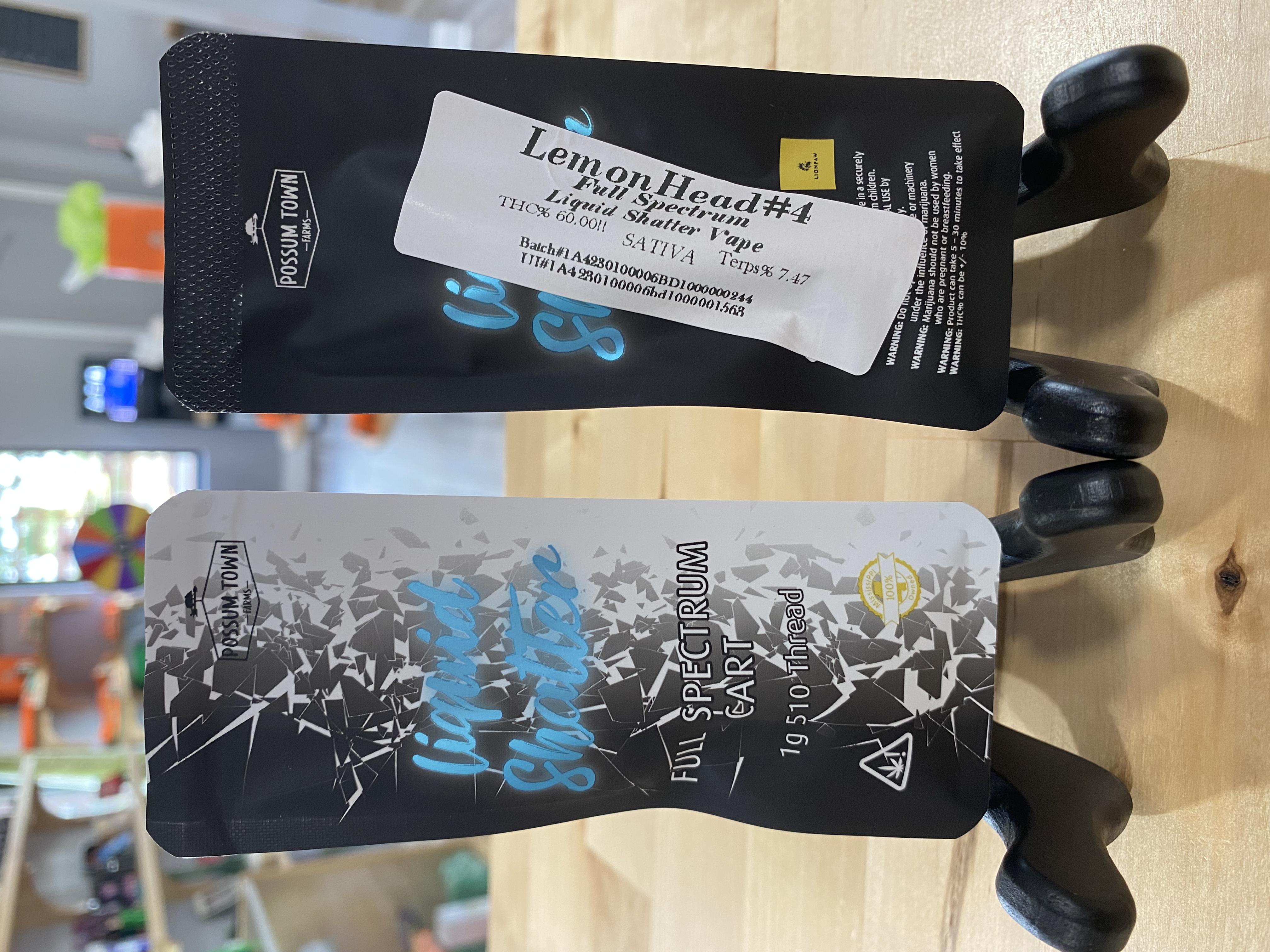 Photograph of product: Possum Town Farms- Lemon Head #4 Liquid Shatter Vape