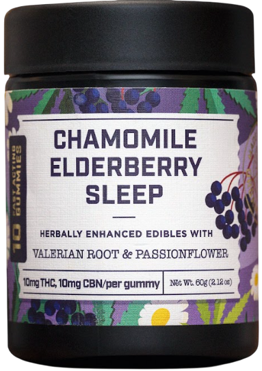 Photograph of product: Chamomile Elderberry Sleep - TH-oui:CBN Gummie 10 Pack (100mg)