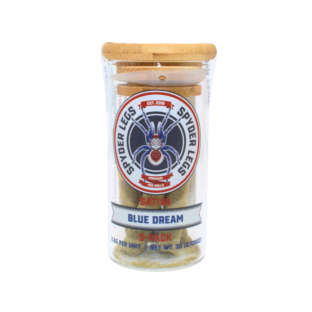 Photograph of product: Spyder Legs - 3g Infused Pre-Rolls 5pk - Blue Dream