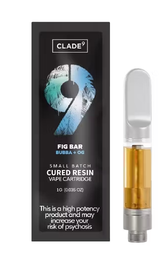 Photograph of product: Clade9 Vape Cart Cured Resin- Fig Bar