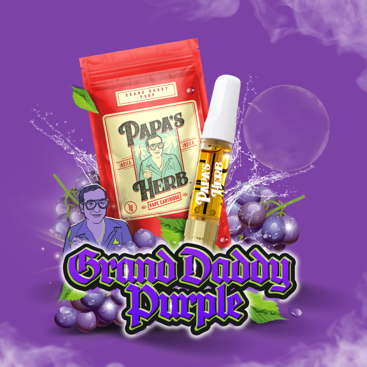 Photograph of product: Granddaddy Purple | Liquid Diamonds - 1g - Vape Cart