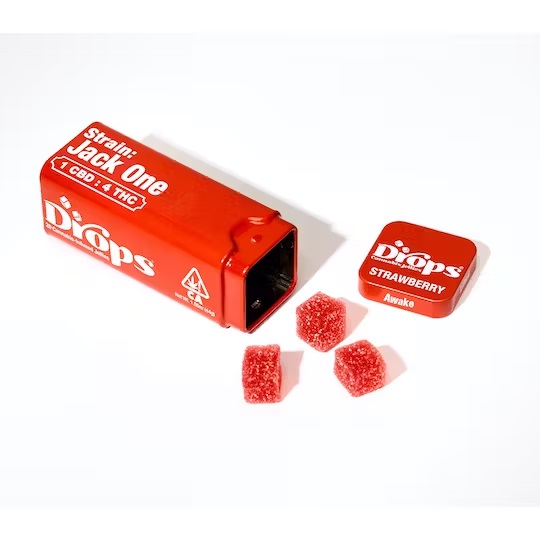 Photograph of product: DROPS - EDIBLE - GUMMIES - 100MG - 1:4 CBD:TH-oui - Oui'd - STRAWBERRY
