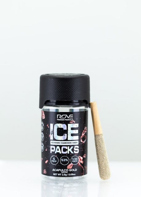 Photograph of product: 2.5G Pre-Rolls Infused Ice Packs Acapulco Gold (5pk) - Acapulco Gold